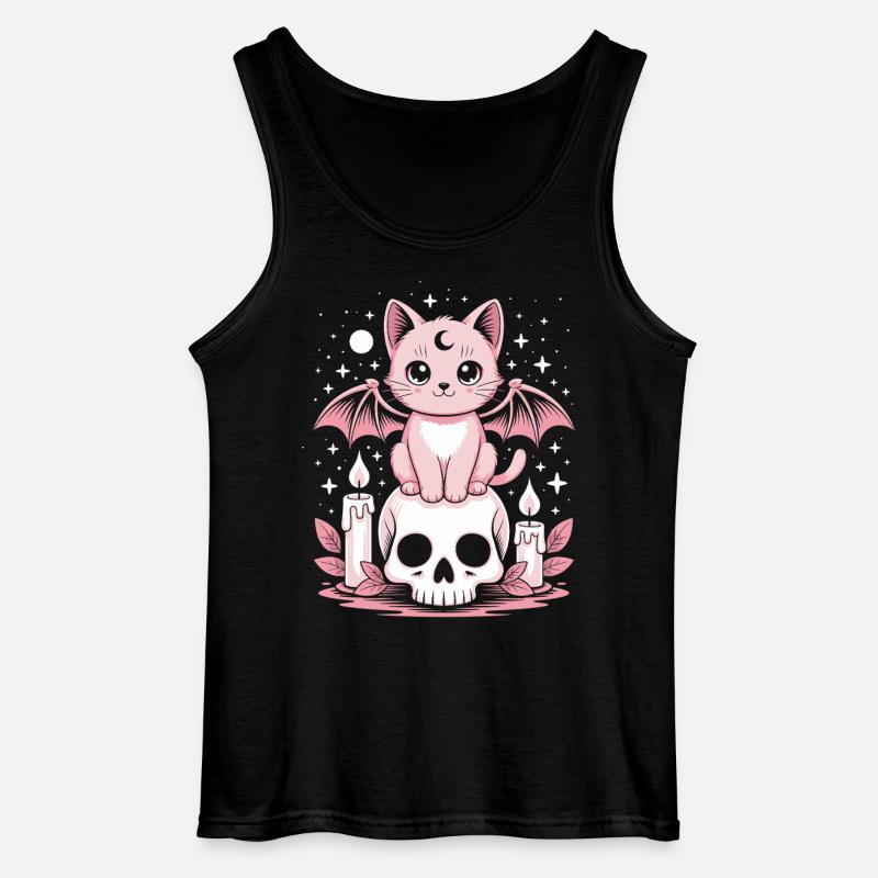 Kawaii Pastel Goth Katze - Gildan Männer Tank Top - Schwarz