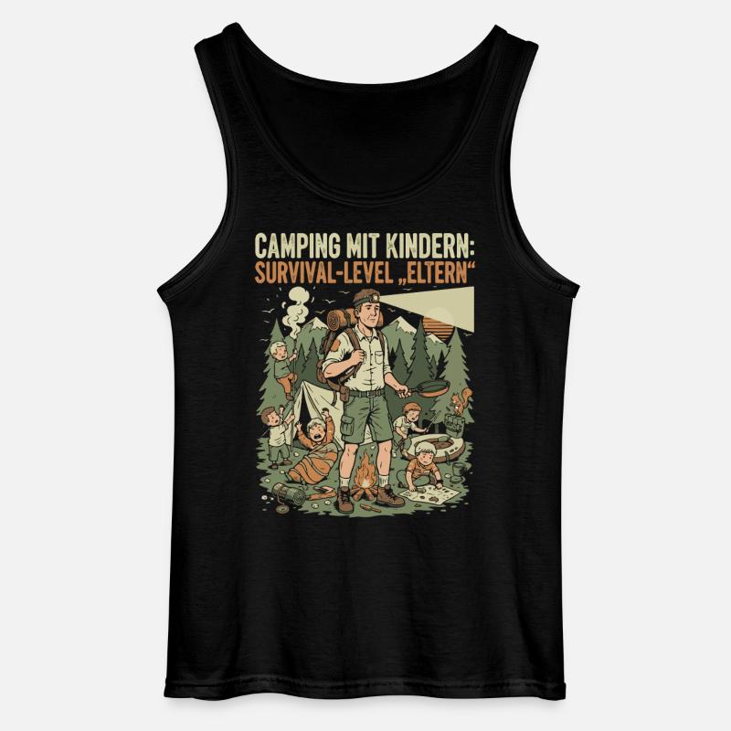 Camping mit Kindern - Survival-Level Eltern - Gildan Männer Tank Top - Schwarz