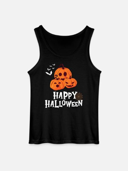 Friendly Pumpkin - Happy Halloween - Gildan Men’s Tank Top - black