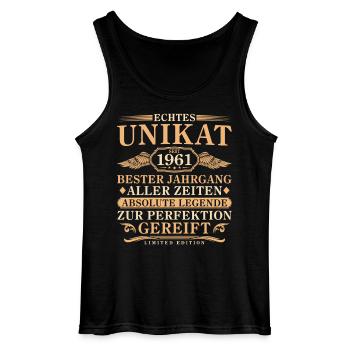 1961 Vintage Born Vintage 65 Years - Gildan Men’s Tank Top - black - Front - AI Model Male 185 dark (185cm)