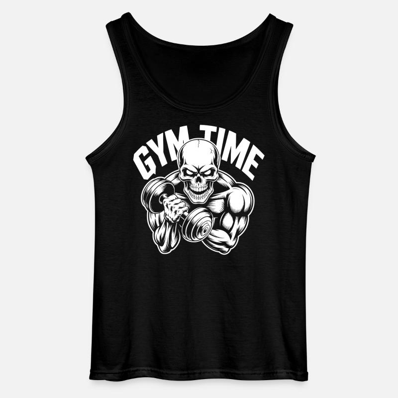 Knochen Skull Krafttraining Workout - Gildan Männer Tank Top - Schwarz