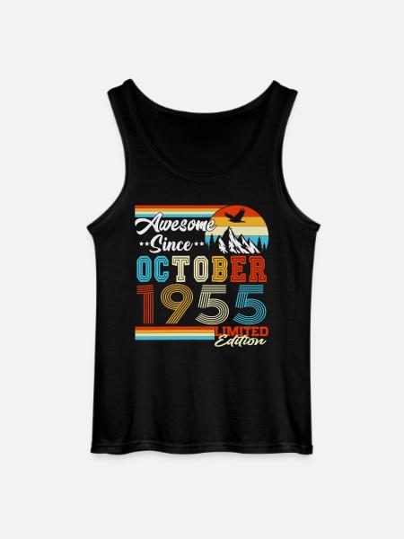 Vintage październik 1955 Vintage Retro urodziny - Męski tank top Gildan - czarny