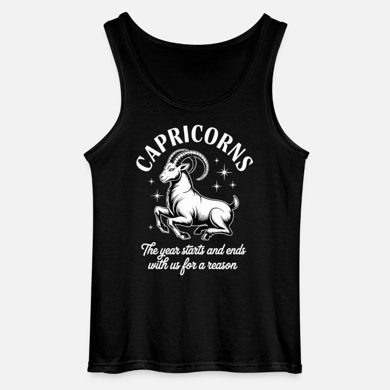 Steinbock Sternzeichen - Gildan Männer Tank Top - Schwarz
