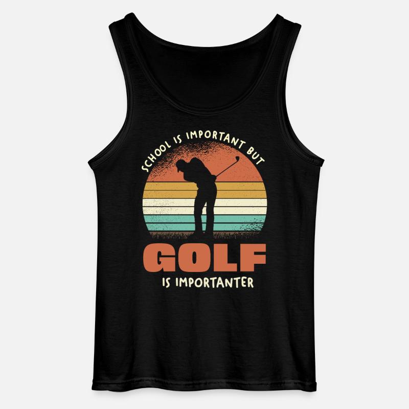 Golf Ist Wichtiger Als Schule Retro - Gildan Männer Tank Top - Schwarz