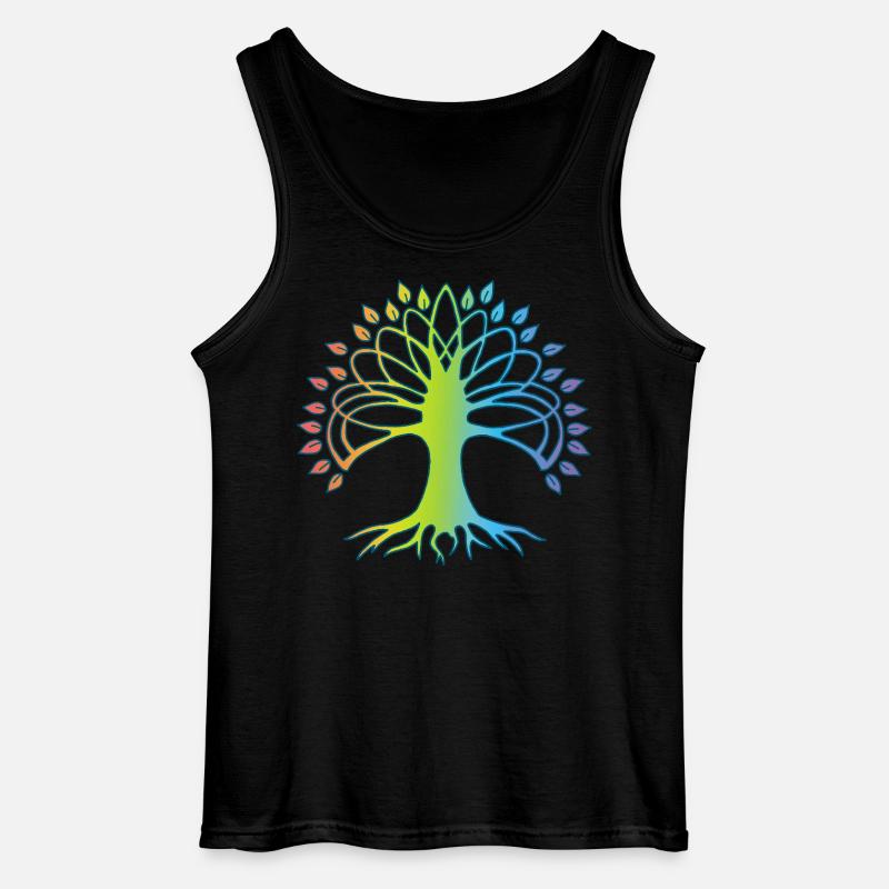 Mehrfarbiger Baum des Lebens - Gildan Männer Tank Top - Schwarz