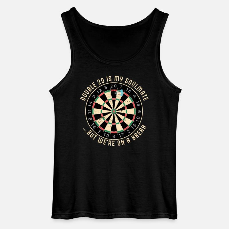 Double 20 Breakup Dartscheibe - Gildan Männer Tank Top - Schwarz