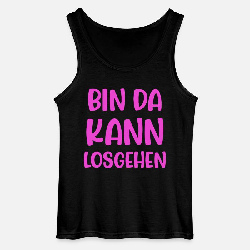 Bin Da Kann Losgehen - Gildan Männer Tank Top - Schwarz