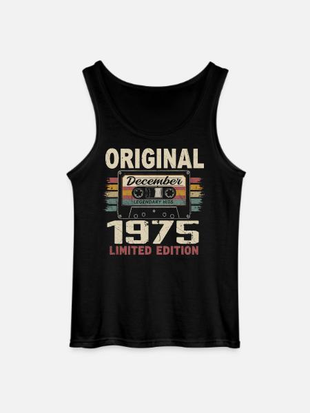 December 1975 Birthday Gift - Gildan Men’s Tank Top - black