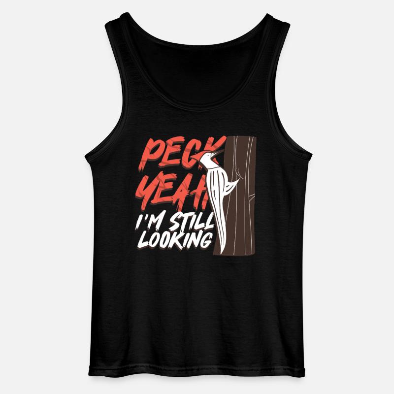 Elfenbein Specht Vogelbeobachter Peck Yeah - Gildan Männer Tank Top - Schwarz
