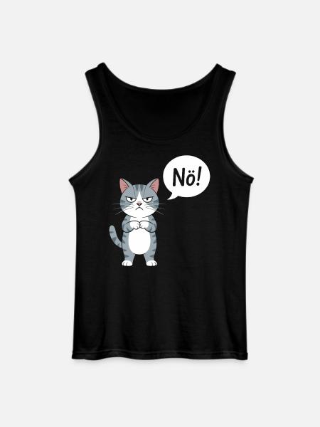 No! Funny Cat With Saying - Gildan Men’s Tank Top - black