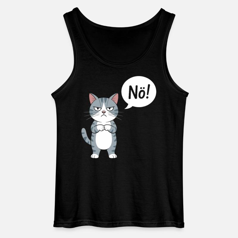 Nö! Lustige Katze Mit Spruch - Gildan Männer Tank Top - Schwarz