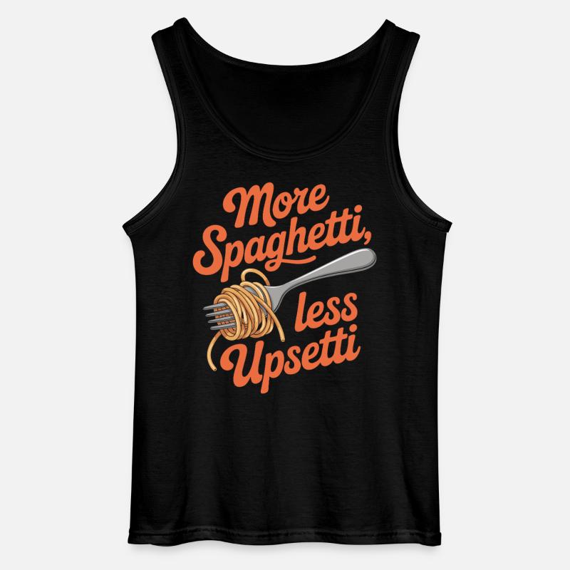 More Spaghetti Less Upsetti - Gildan Männer Tank Top - Schwarz
