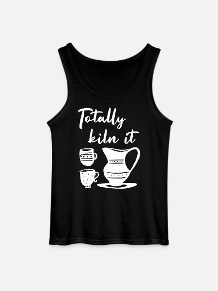 Totally bin it coffee kitchen illustration - Gildan Men’s Tank Top - black