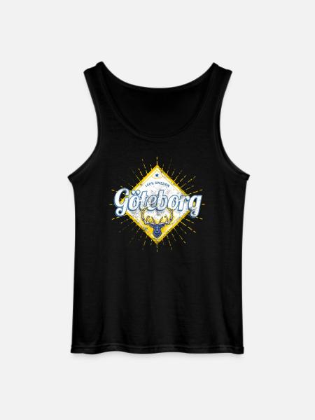 Gøteborg med Deer Sweden Vintage Souvenir - Gildan tanktop til mænd - sort