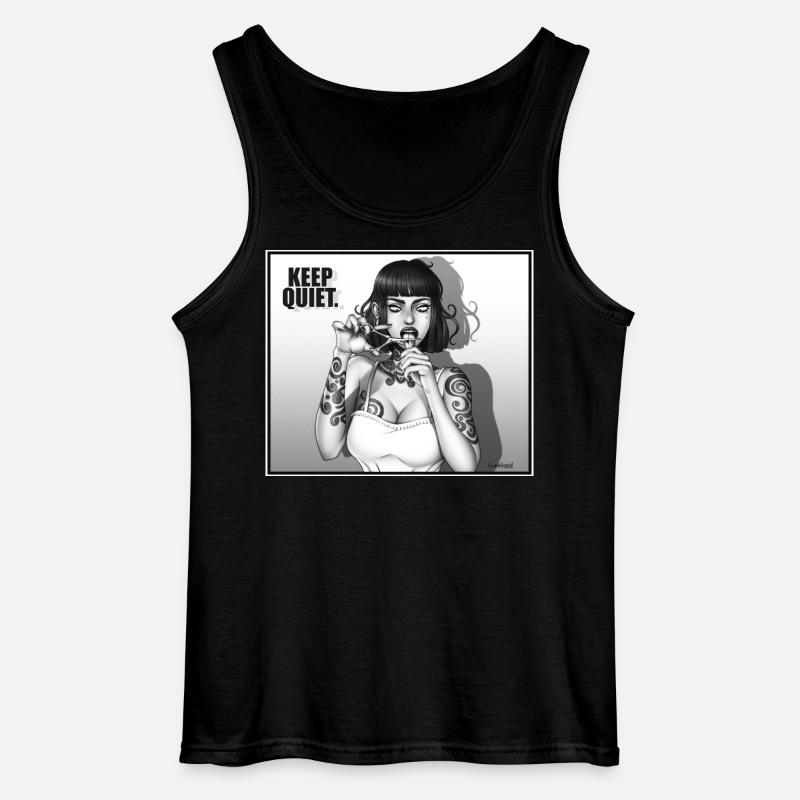 KEEP_QUIET - Gildan Männer Tank Top - Schwarz