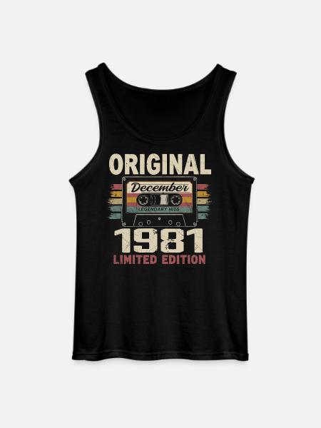 Cadeau D'anniversaire Décembre 1981 - Débardeur Gildan Homme - noir