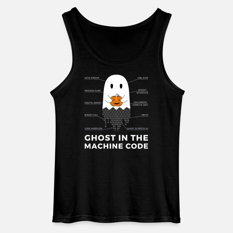 Funny Coder, Programmer Halloween T-Shirt - Gildan Men’s Tank Top - black