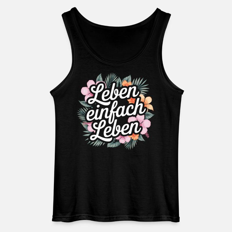 Leben einfach leben - positive Sprüche - Gildan Männer Tank Top - Schwarz