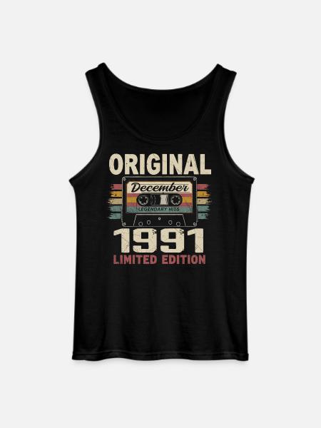 December 1991 Birthday Gift - Gildan Men’s Tank Top - black