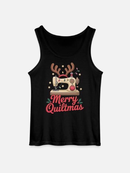 Merry Quiltmas Couture festive Père Noël Noël - Débardeur Gildan Homme - noir