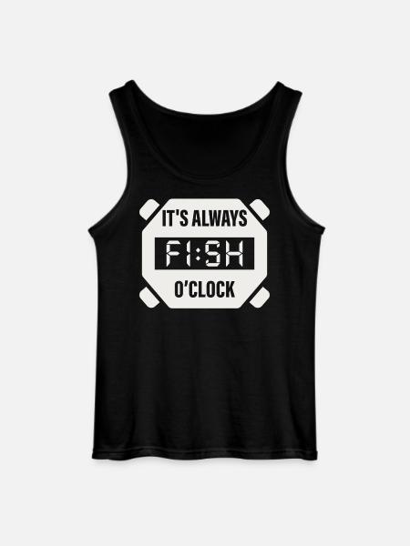 It's Always Fish O'Clock Fishing Design - Gildan Men’s Tank Top - black