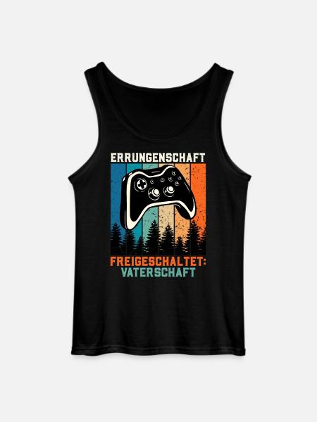 Soon Dad ACHIEVEMENT UNLOCKED Retro - Gildan Men’s Tank Top - black