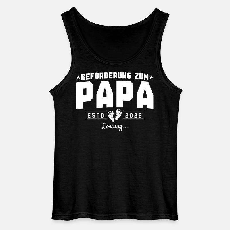 Papa 2026 loading Werdender Vater - Gildan Männer Tank Top - Schwarz