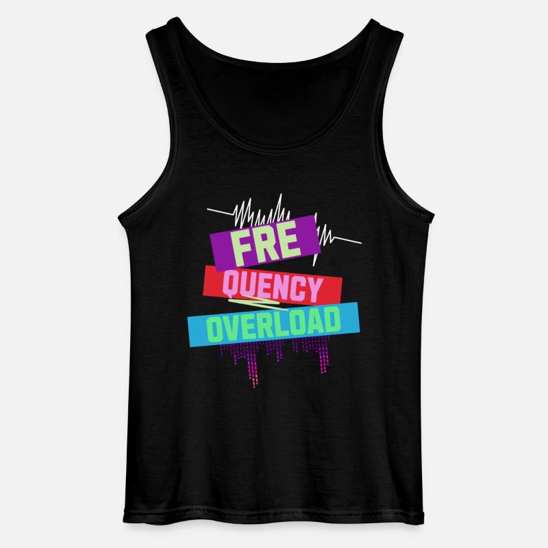 Frequency Overload Rave EDM - Gildan Men’s Tank Top - black
