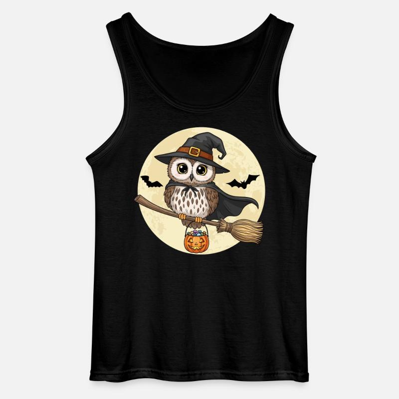 Süße Eule Hexe Halloween - Gildan Männer Tank Top - Schwarz