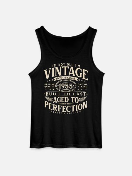 1955_Jahrgang_Vintage_Geburtstag_Geschenk - Gildan miesten tanktoppi - musta