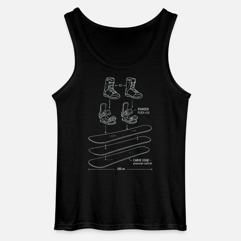 Snowboard Blueprint Technik Design - Gildan Männer Tank Top - Schwarz