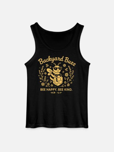 Backyard Buzz Bee Happy Bee Kind - Gildan Männer Tank Top - Schwarz