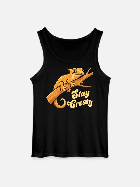 Crested Gecko Reptile Humor Lizard - Gildan Men’s Tank Top - black