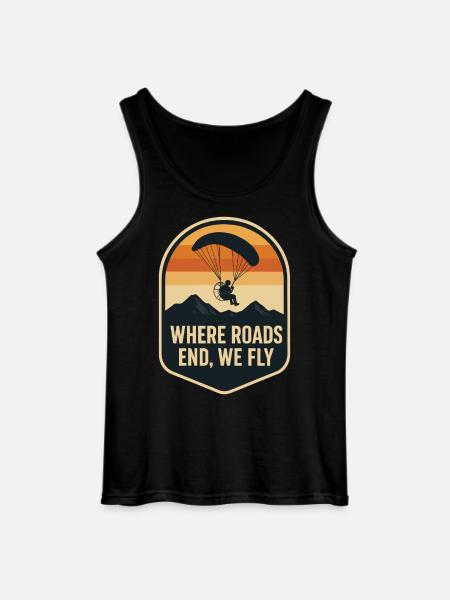 Where roads end, we fly - Gildan Men’s Tank Top - black