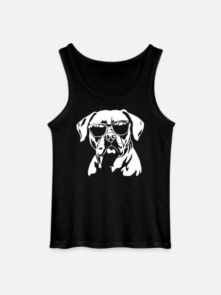 Boxer Dog Sunglasses - Gildan Men’s Tank Top - black