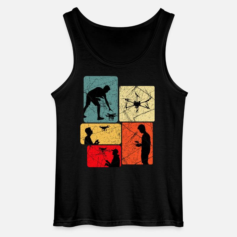 Drones Flying Saying Gift Idea - Gildan Men’s Tank Top - black