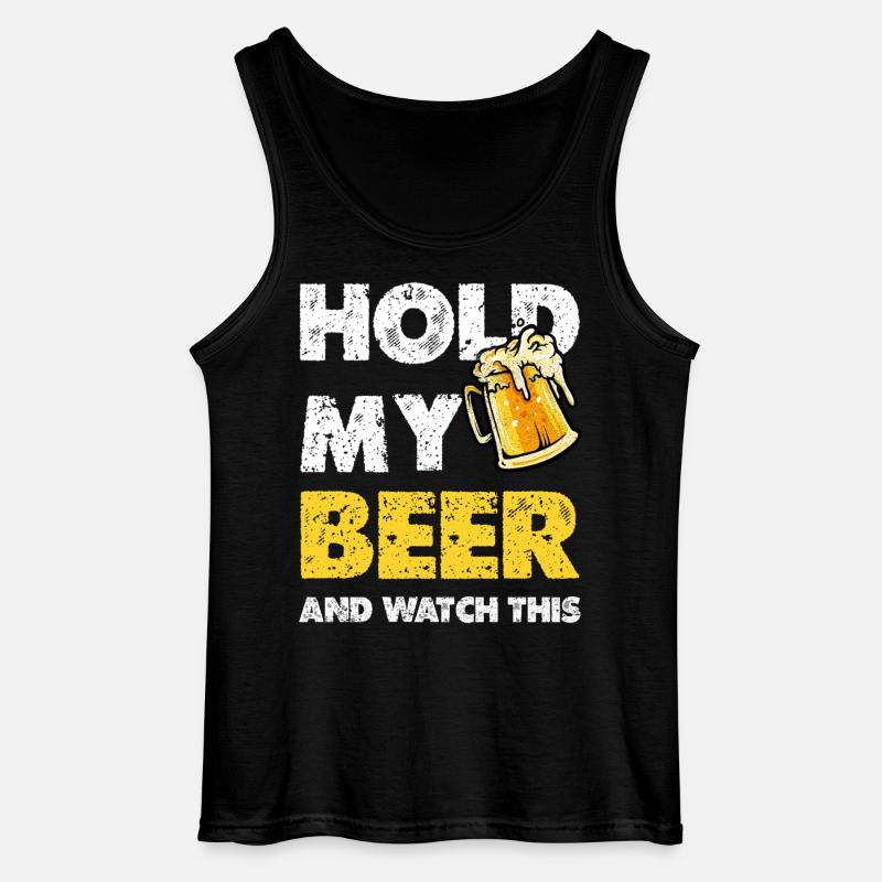 Hold My Beer Spruch Bierkrug - Gildan Männer Tank Top - Schwarz