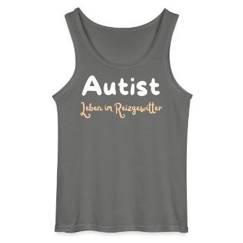 Leben im Reizgewitter Autismus Statement - Gildan Männer Tank Top - Anthrazit - Vorne - AI Model Male 185 dark (185cm)