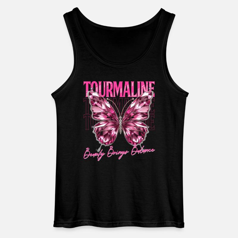 Geburtsstein Turmalin Oktober - Gildan Männer Tank Top - Schwarz