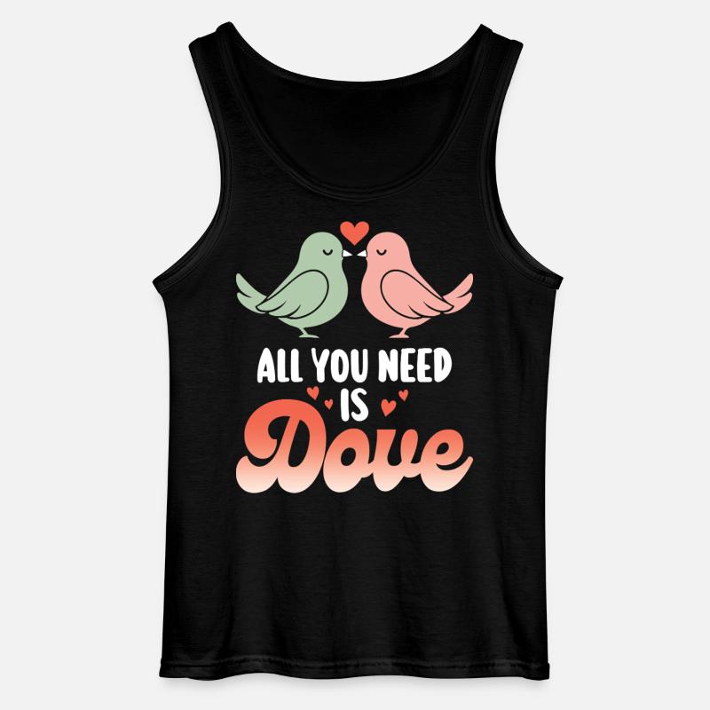 Pun Bird Dove Humor - Gildan Men’s Tank Top - black