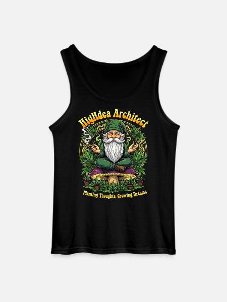 Crowing Gnome Cannabis Wichtel - Gildan Männer Tank Top - Schwarz
