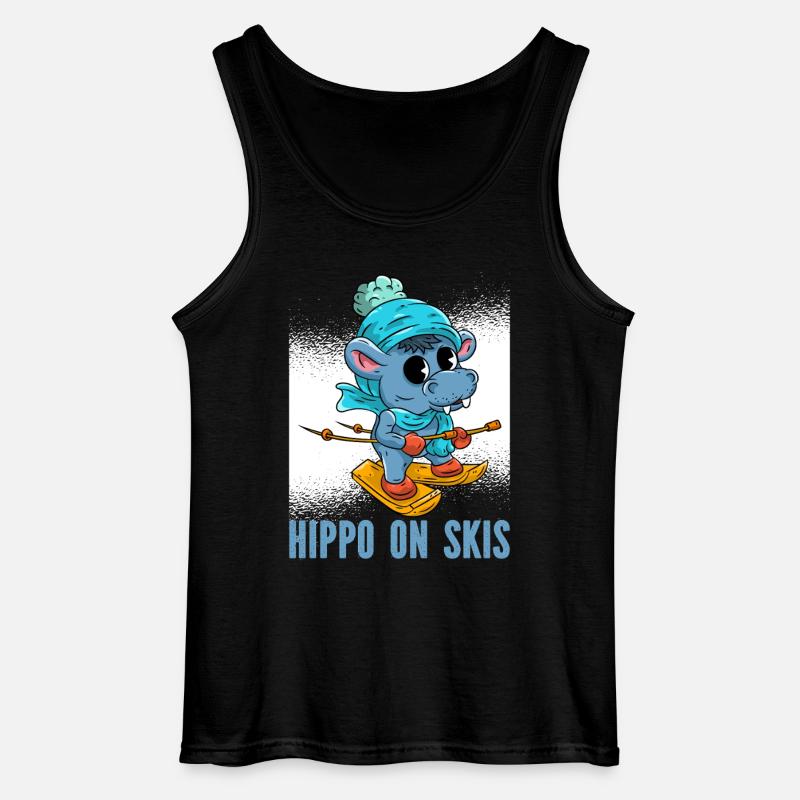 Nilpferd Ski  - Gildan Männer Tank Top - Schwarz