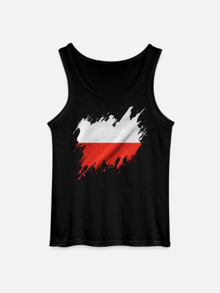 Flag of Poland, torn style - Gildan Men’s Tank Top - black