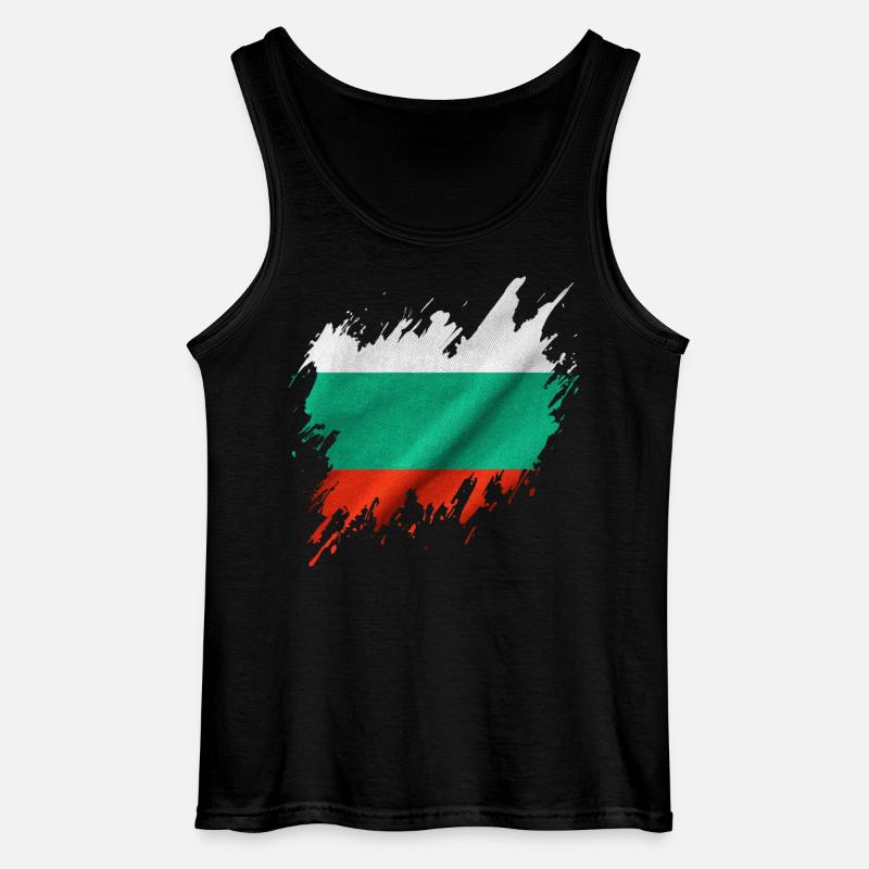 Bulgarian flag, torn style - Gildan Men’s Tank Top - black