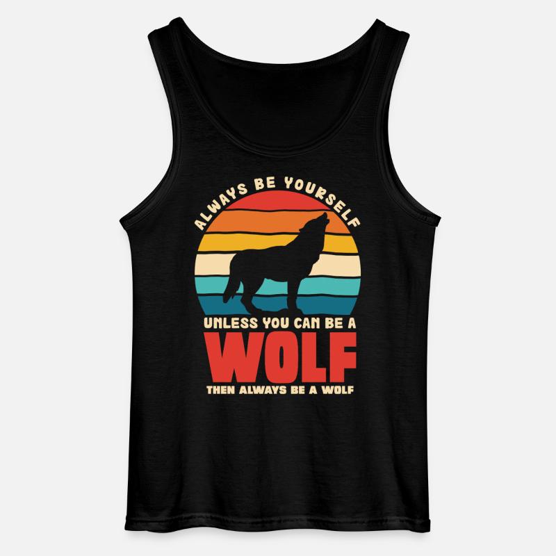 Wolfsruf: Sei Immer Du Selbst - Gildan Männer Tank Top - Schwarz