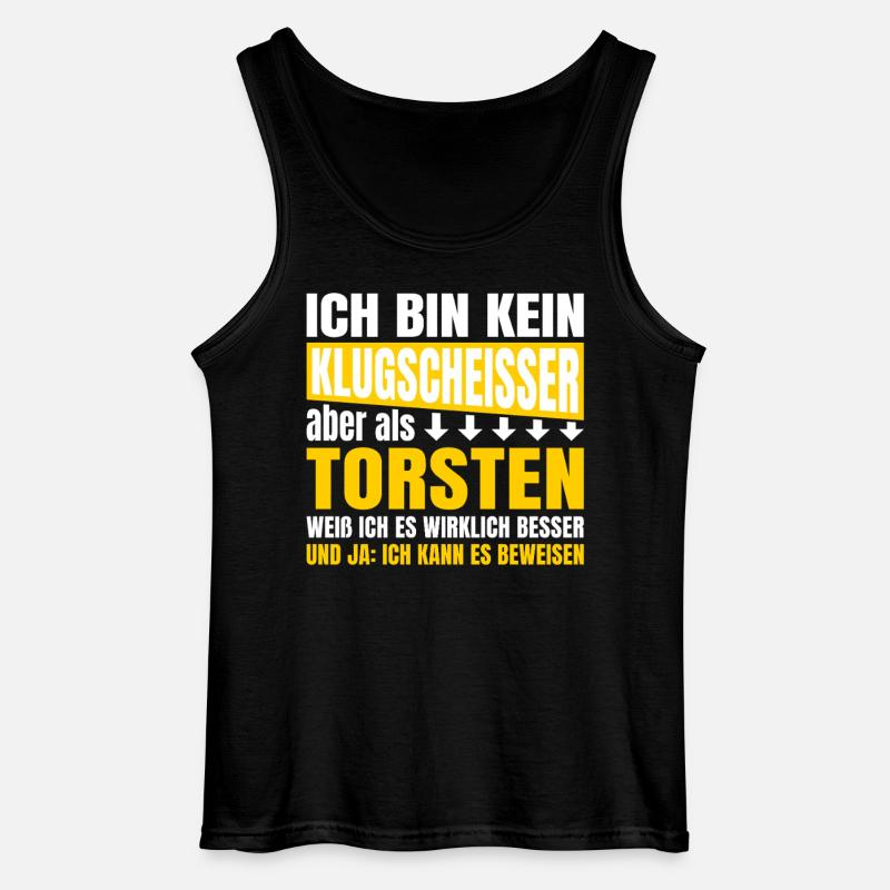 Ich bin kein Klugscheisser Torsten - Gildan Männer Tank Top - Schwarz