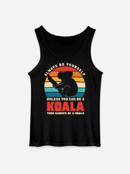 Koala Motto Retro Sunset - Gildan Men’s Tank Top - black