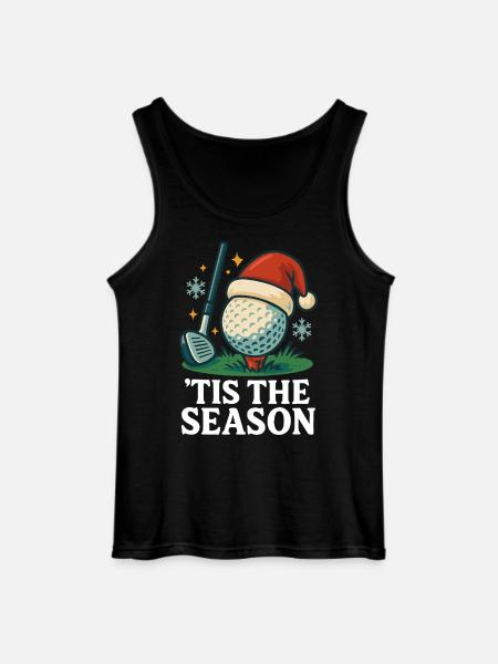 Tis The Season Golfing Holiday Fun - Gildan Men’s Tank Top - black