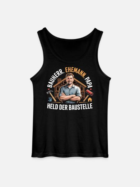 Held der Baustelle – Papa, Ehemann & Bauherr - Gildan Männer Tank Top - Schwarz