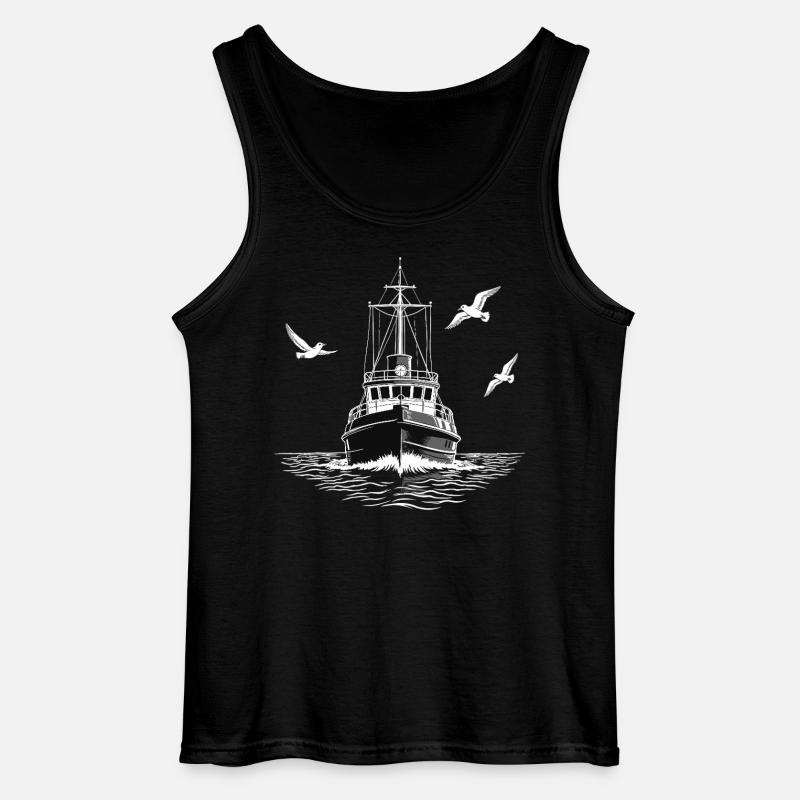 Fischkutter Trawler Fischer Meer - Gildan Männer Tank Top - Schwarz
